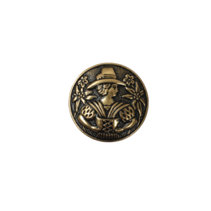 25mm Gold Metal Buttons x 6 pcs